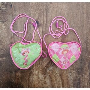 Two Strawberry Shortcake Purses Kids Pink Green Bag Strap TCFC Cartoon Cute